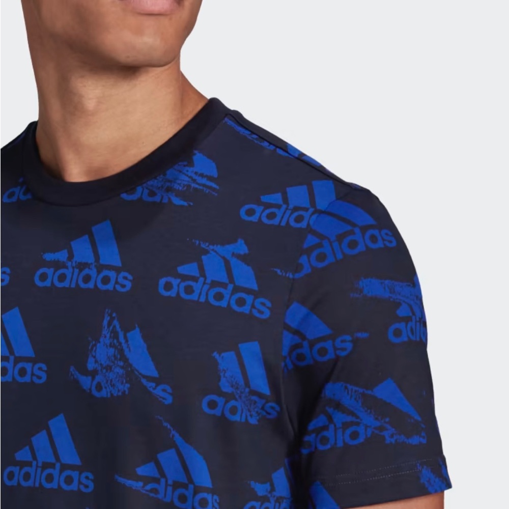 NWT Adidas Brand Love Printed Tee, color Legend Ink Blue, multiple sizes - Picture 5 of 7